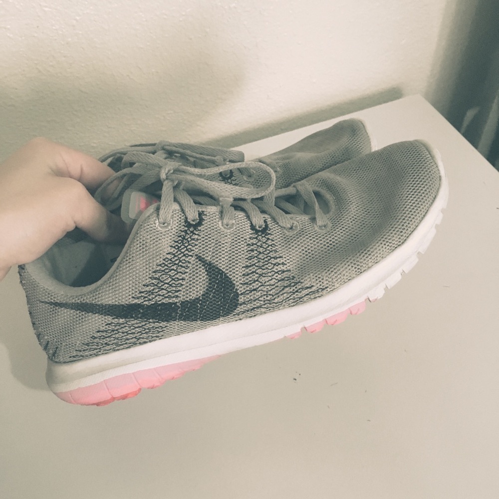 Women's Gray, Black, and Pink Nike Sneakers
